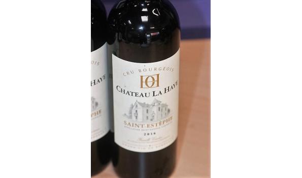 4 flessen à 75cl rode wijn CHATEAU LA HAYE, Saint-Estéphe, cru bourgeois, 2016